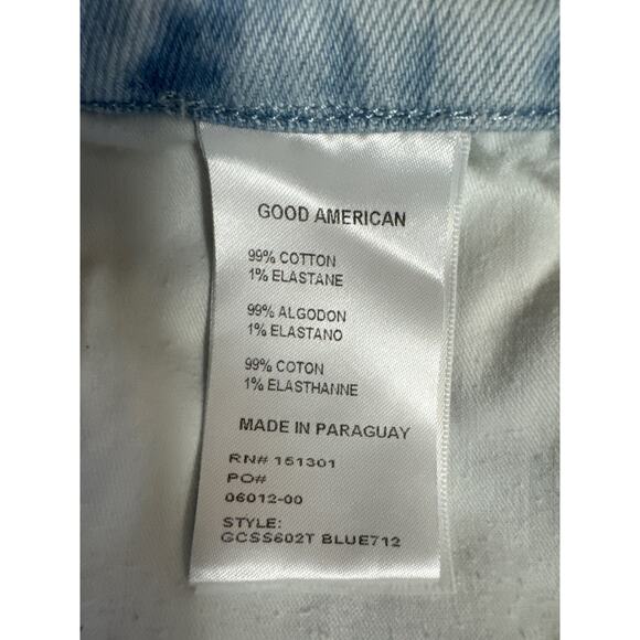 Good American Women's Denim Side Slit Jeans Pockets Light Wash Light Blue SZ 15 - Picture 7 of 8
